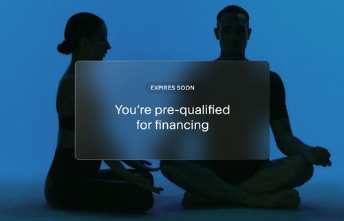 Financing offer on desktop and mobile screens displaying the message “You’re pre-qualified for financing” with an expiration notice.
