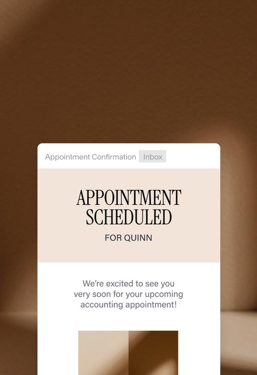 Interface displaying a scheduled client appointment.